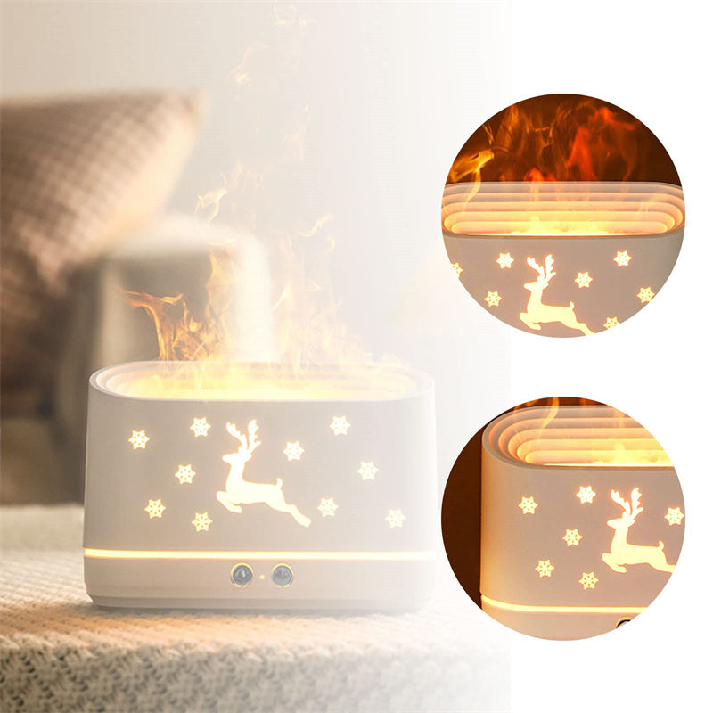 Elk Flame Humidifier Diffuser Mute Household Atmosphere Lamp Christmas Home Decorations - AFFORDABLE MARKET