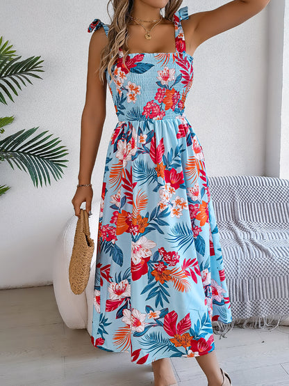Summer Women's Flowers Long Dress