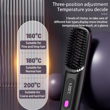 2 In 1 Straight Hair Curler Portable Comb