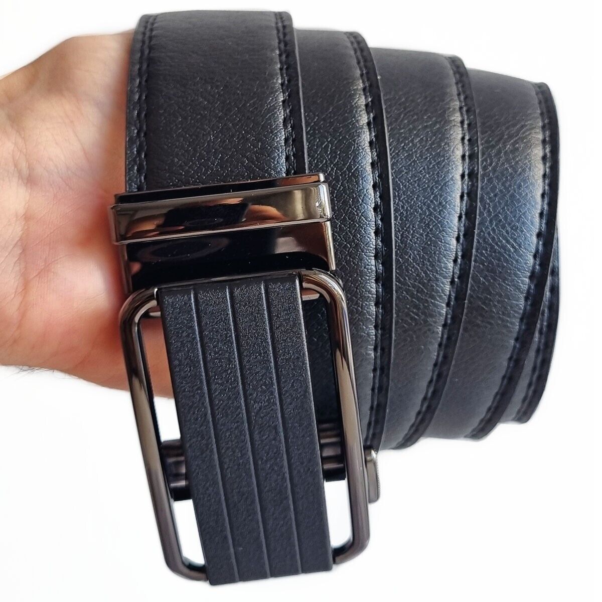 Men's Ratchet Belt Leather Mens Belt With Slide Buckle Ratchet Belts For Men USA - AFFORDABLE MARKET