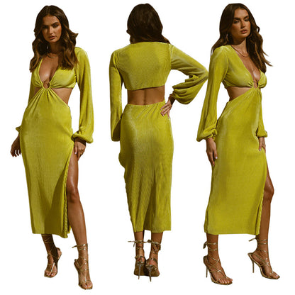 Autumn Fashion Pressed Pleated Waistless Women's Dresses - AFFORDABLE MARKET
