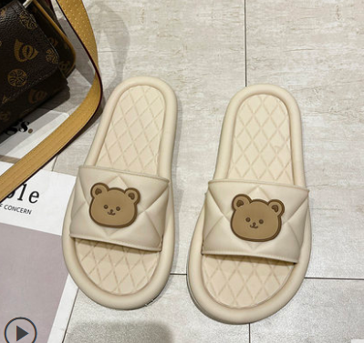 W Bear Slippers Female Home Non-slip Bathing Indoor And Outdoor Wear Soft Bottom Comfortable Sandals Male - AFFORDABLE MARKET