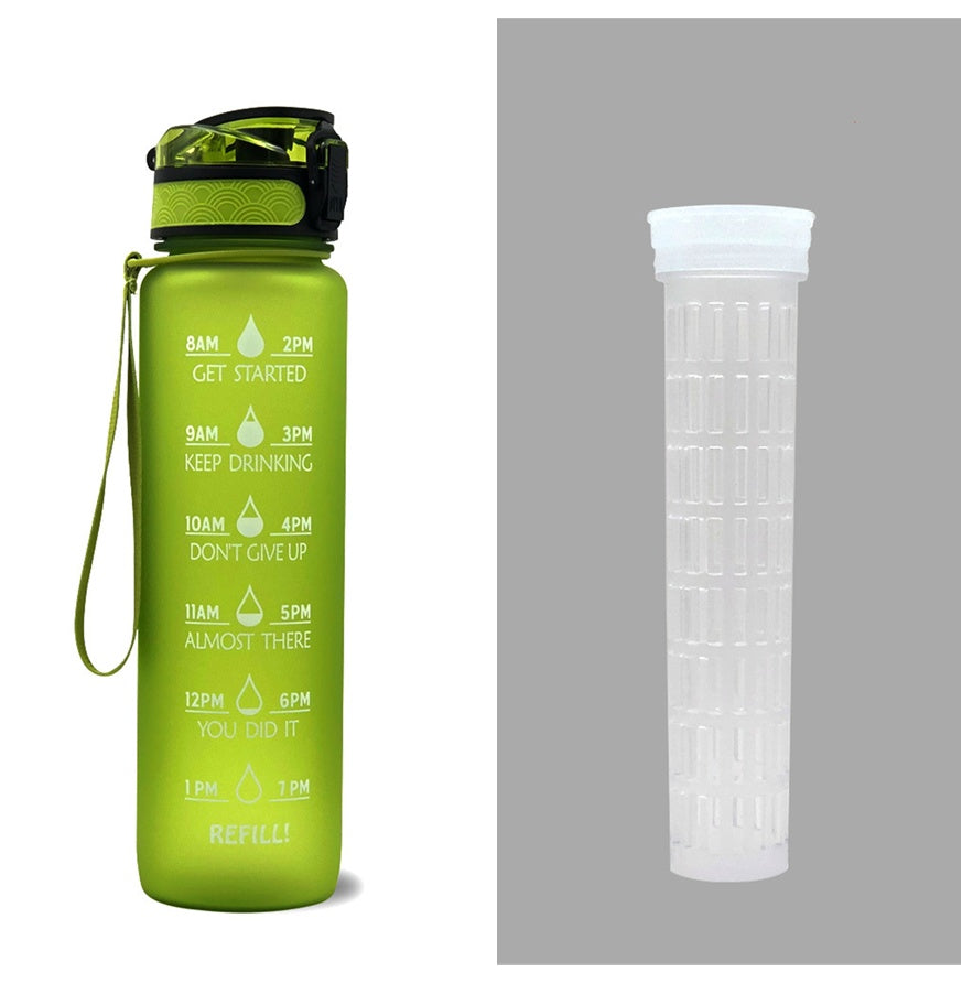 Tritan Water Bottle With Time Marker and Leakproof Cup