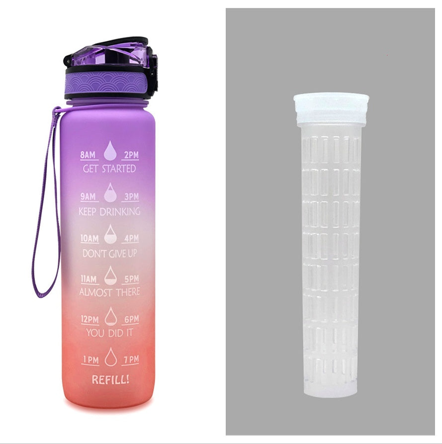 Tritan Water Bottle With Time Marker and Leakproof Cup