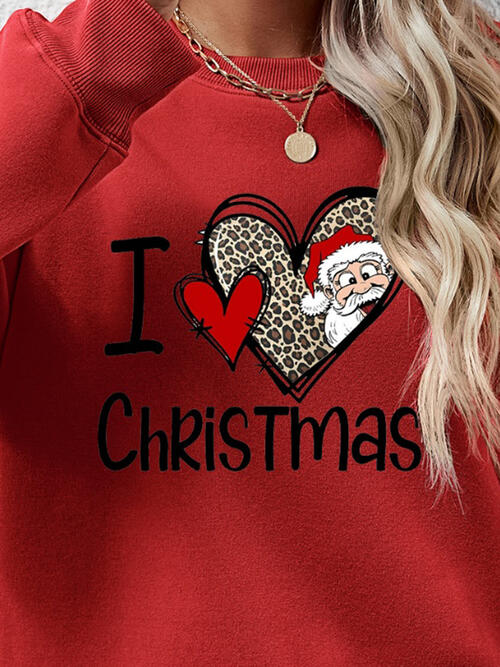 CHRISTMAS Graphic Round Neck Sweatshirt - AFFORDABLE MARKET