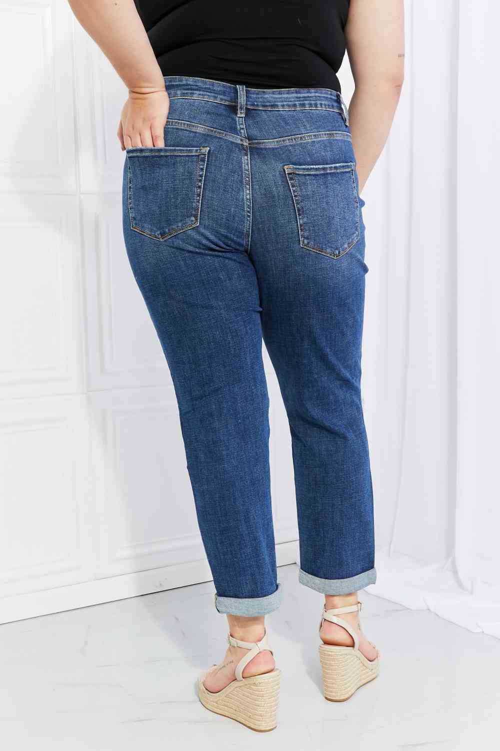 Vervet by Flying Monkey Full Size Distressed Cropped Jeans with Pockets - AFFORDABLE MARKET