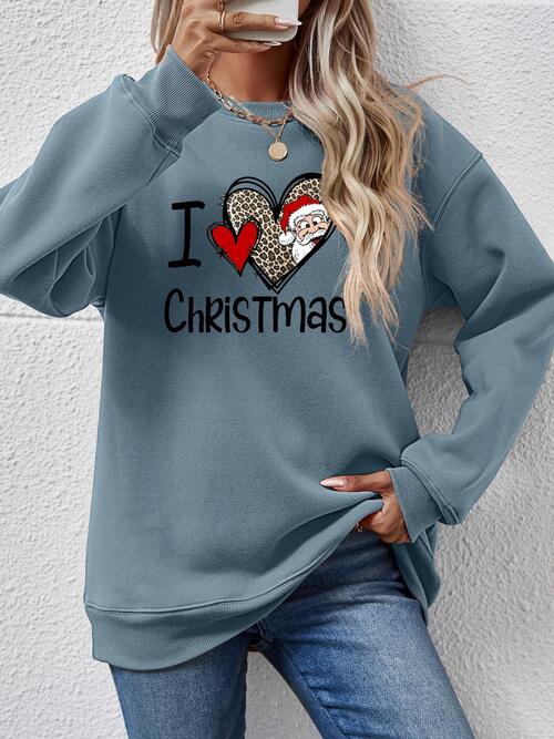 CHRISTMAS Graphic Round Neck Sweatshirt - AFFORDABLE MARKET