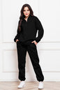 Half Zip Long Sleeve Sweatshirt and Pants Set - AFFORDABLE MARKET