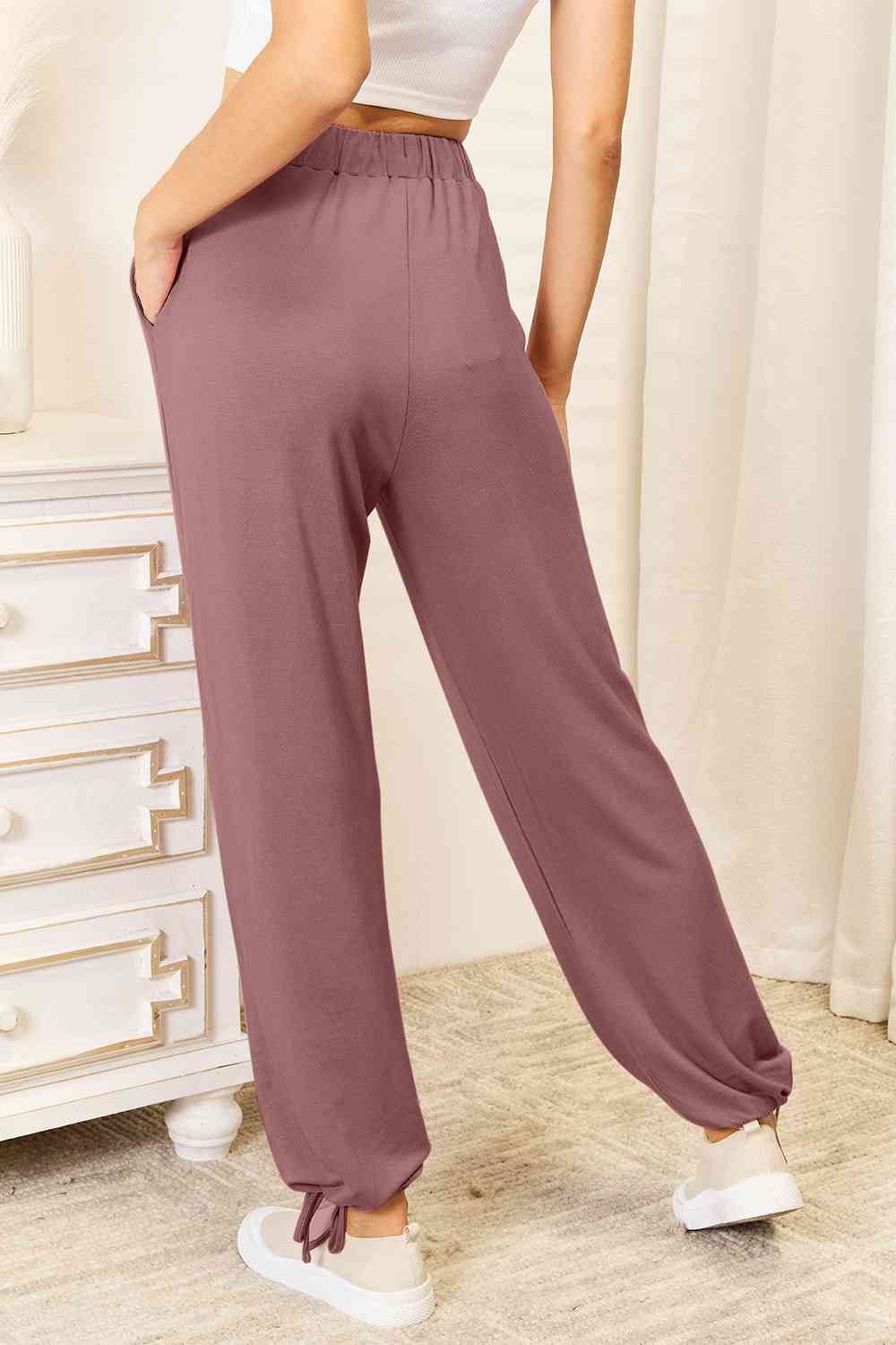 Basic Bae Full Size Soft Rayon Drawstring Waist Pants with Pockets - AFFORDABLE MARKET