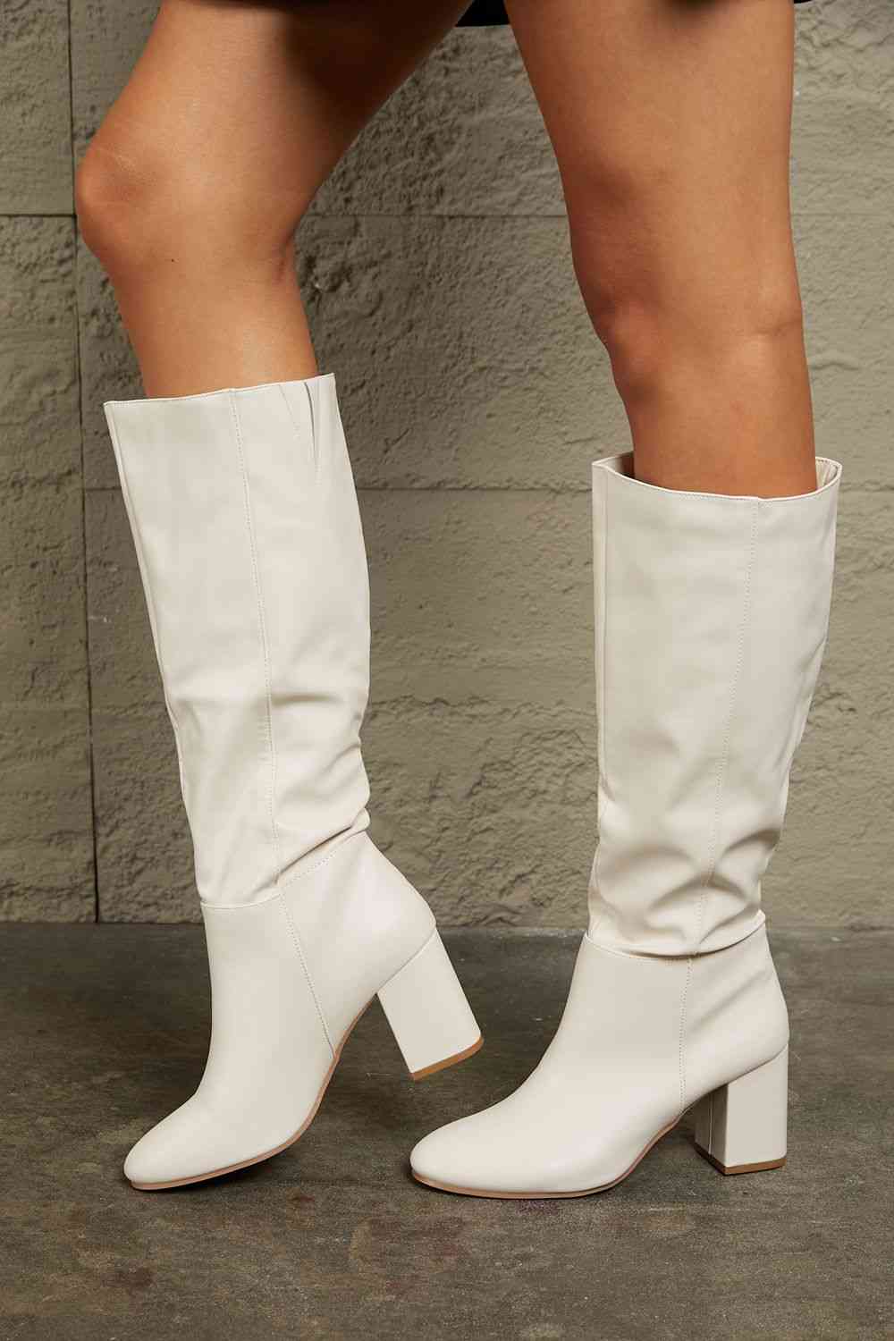 East Lion Corp Block Heel Knee High Boots - AFFORDABLE MARKET