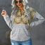 Floral Drawstring Half Snap Hoodie - AFFORDABLE MARKET