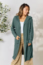 Basic Bae Full Size Ribbed Open Front Long Sleeve Cardigan - AFFORDABLE MARKET