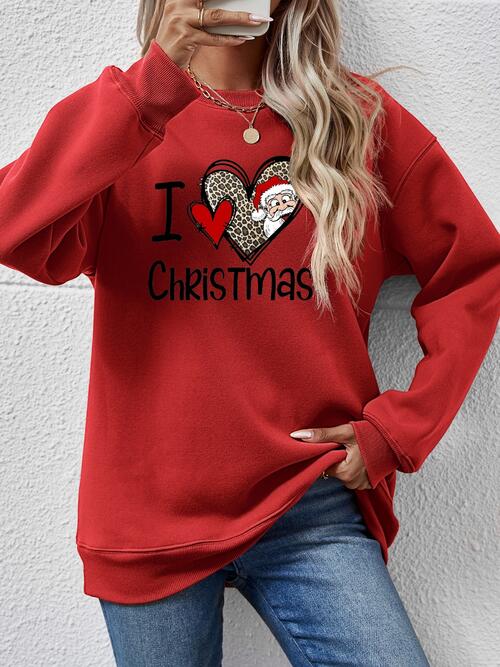 CHRISTMAS Graphic Round Neck Sweatshirt - AFFORDABLE MARKET