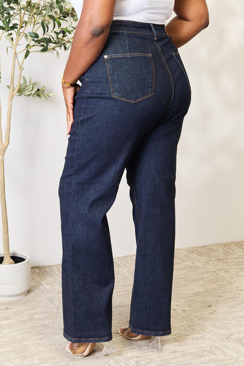 Judy Blue Full Size High Waist Wide Leg Jeans - AFFORDABLE MARKET