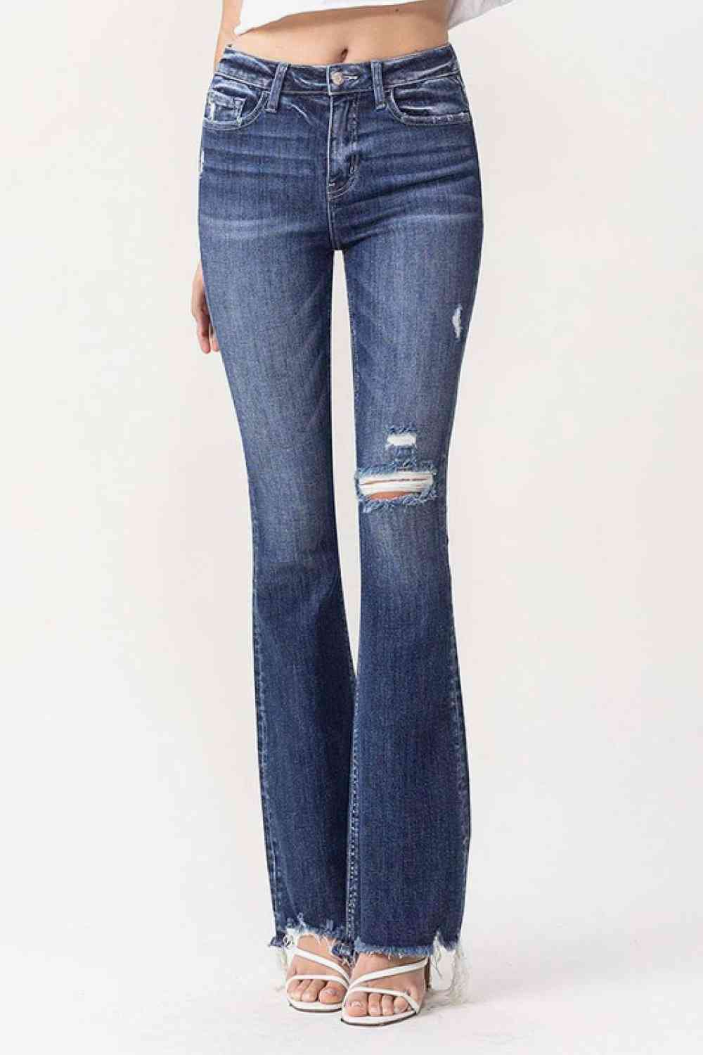 Vervet by Flying Monkey Luna Full Size High Rise Flare Jeans - AFFORDABLE MARKET