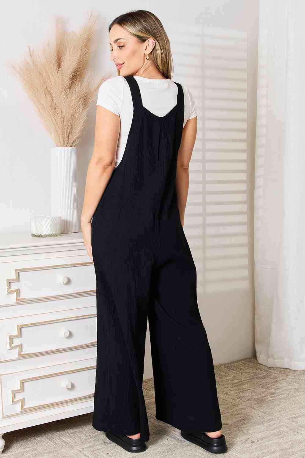 Basic Bae Wide Leg Overalls with Pockets - AFFORDABLE MARKET