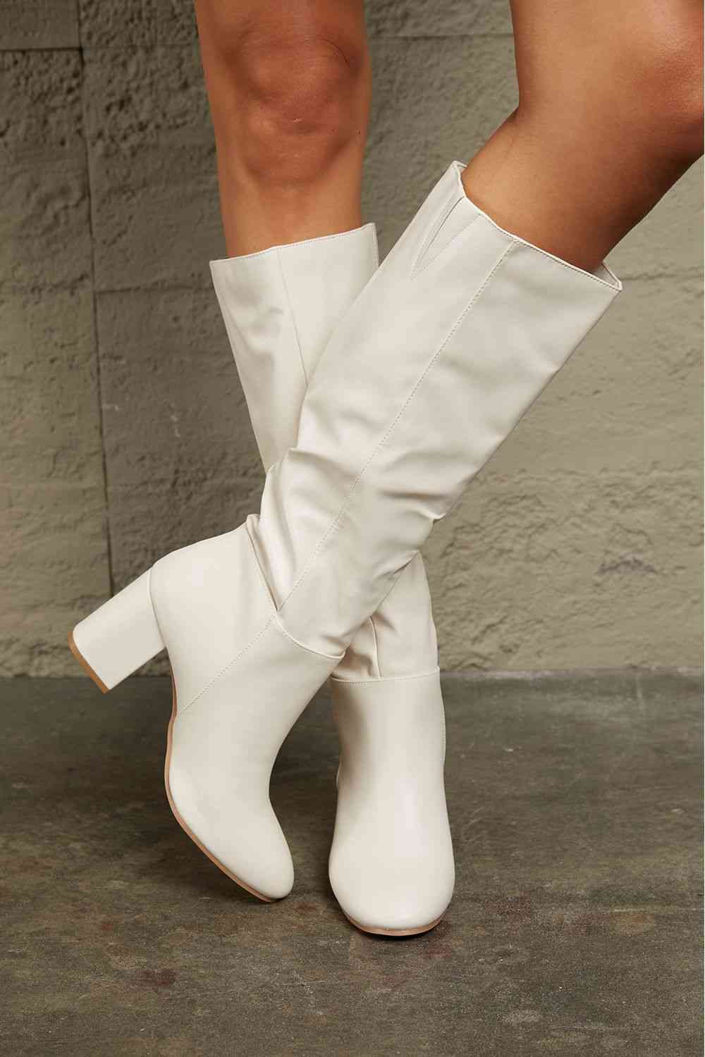 East Lion Corp Block Heel Knee High Boots - AFFORDABLE MARKET