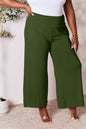 Double Take Full Size Smocked Wide Waistband Wide Leg Pants - AFFORDABLE MARKET