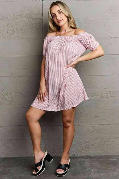 Ninexis Show Compassion Off The Shoulder Mini Dress - AFFORDABLE MARKET