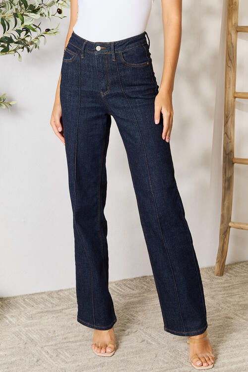 Judy Blue Full Size High Waist Wide Leg Jeans - AFFORDABLE MARKET