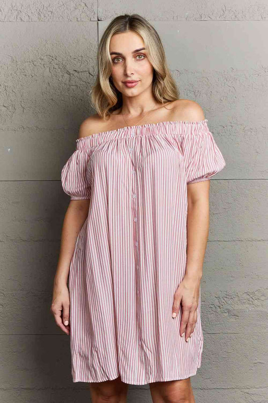 Ninexis Show Compassion Off The Shoulder Mini Dress - AFFORDABLE MARKET