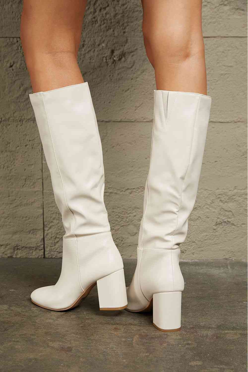 East Lion Corp Block Heel Knee High Boots - AFFORDABLE MARKET