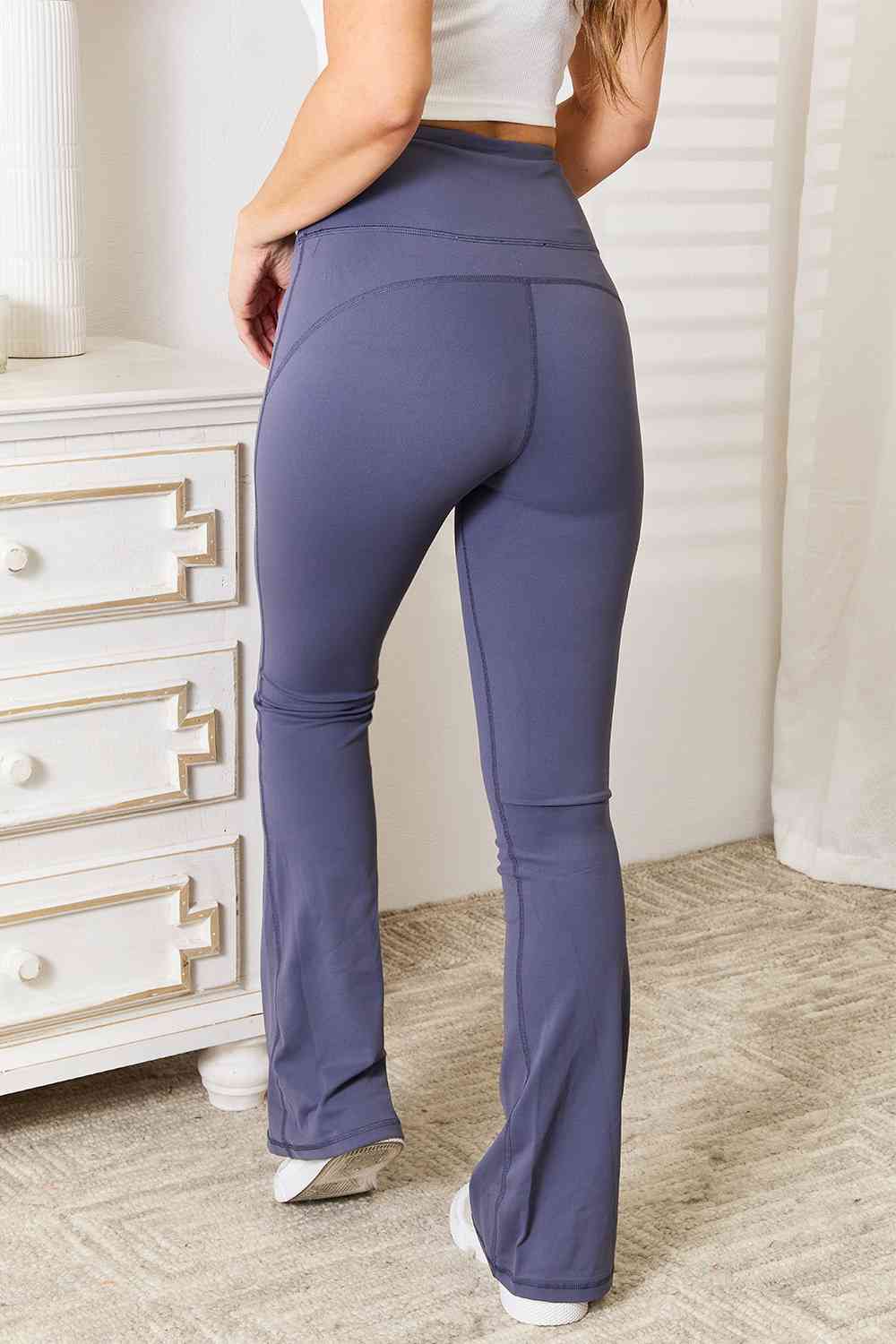 Basic Bae Wide Waistband Bootcut Sports Pants - AFFORDABLE MARKET