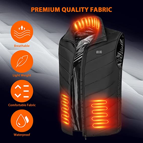 Lightweight Rechargeable Heating Jacket USB Electric Body Warmer Clothes for Men and Women Heated Vest with 3 Heating Levels - AFFORDABLE MARKET