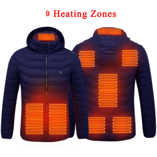 Winter Waterproof USB Rechargeable Smart Electric Heated Clothes Hoodie Coat Heated Jacket For Men - AFFORDABLE MARKET