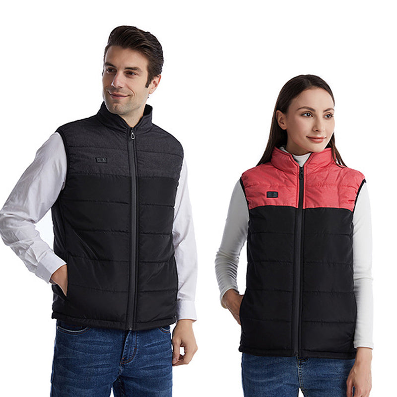 9 Heating Zone Body Warmer Patchwork Sleeveless Waistcoat Thermal Clothes For Women Camping Hiking Heated Vest With Battery Pack - AFFORDABLE MARKET