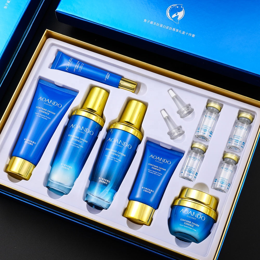 Cosmetic Factory Caviar Luxurious Gift Box Anti Aging Moisturizes Reduces Fine Lines Caviar Skin Care Set - AFFORDABLE MARKET