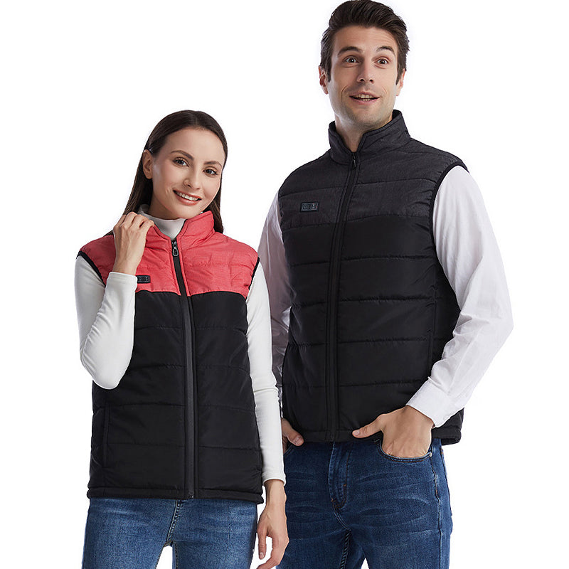 9 Heating Zone Body Warmer Patchwork Sleeveless Waistcoat Thermal Clothes For Women Camping Hiking Heated Vest With Battery Pack - AFFORDABLE MARKET