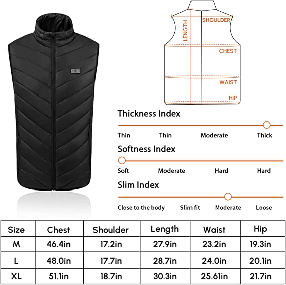 Lightweight Rechargeable Heating Jacket USB Electric Body Warmer Clothes for Men and Women Heated Vest with 3 Heating Levels - AFFORDABLE MARKET