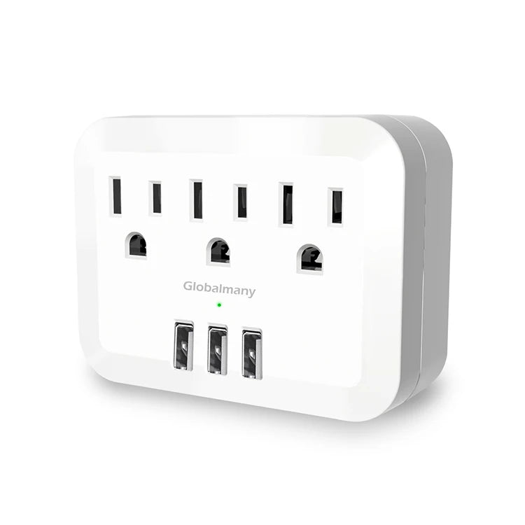 NEW Product Many 3 AC Outlets and 3 USB Ports US Multi Plug Outlet Extender Ports Wall Socket socket plug power strip - AFFORDABLE MARKET