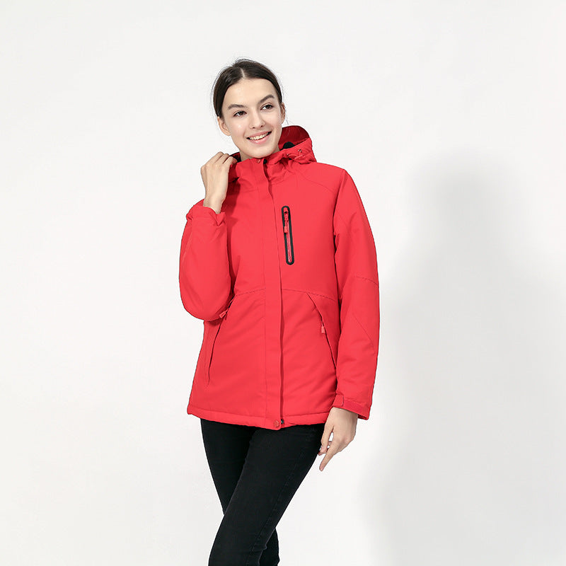 Women outdoor Intelligent clothes padded cotton USB electrically heated jacket windbreaker waterproof heating jacket - AFFORDABLE MARKET