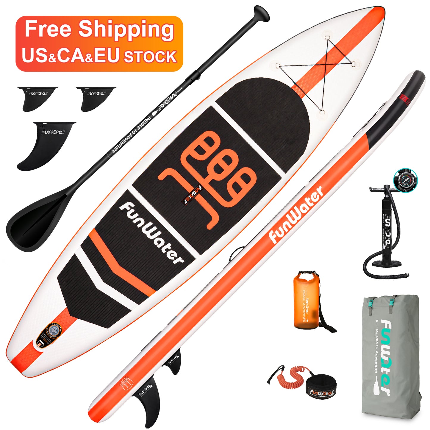 FUNWATER OEM 11' inflatable sup paddle board soft boards surf stand up paddle board - AFFORDABLE MARKET
