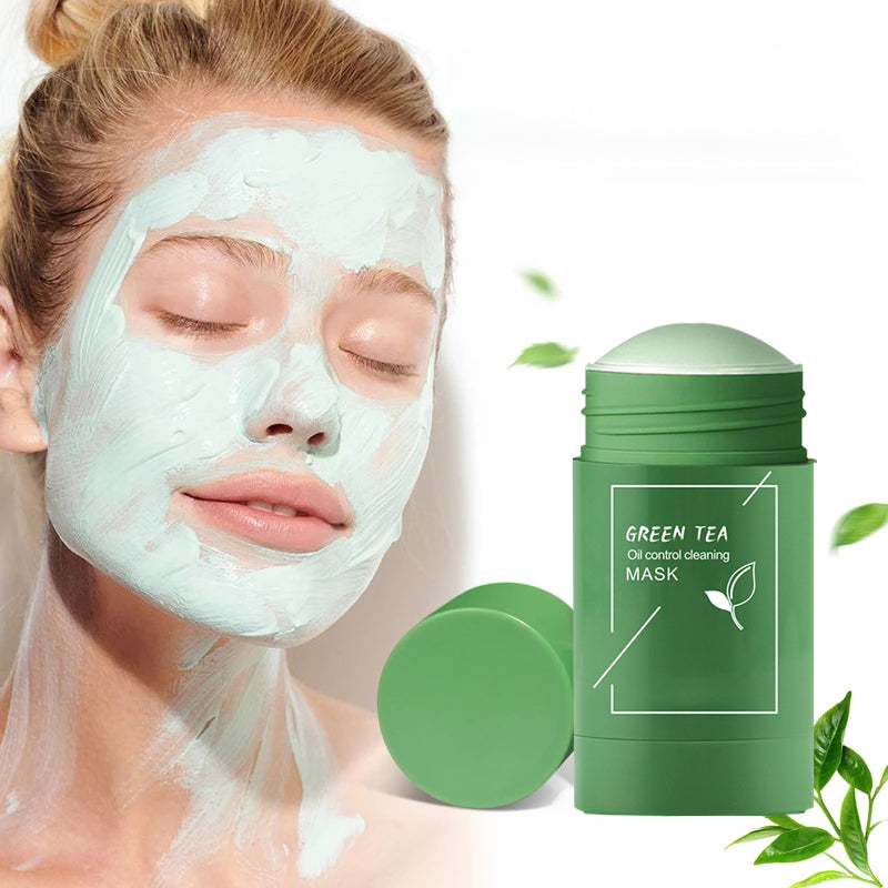 deep cleansing mask  Green tea solid mask moisturizing mud mask acne moisturizing moisturizing oil control - AFFORDABLE MARKET