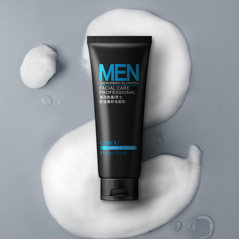 Men's scrub facial cleanser 100g cleansing moisturizing moisturizing facial cleanser skin care products - AFFORDABLE MARKET