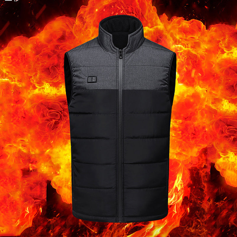 9 Heating Zone Body Warmer Patchwork Sleeveless Waistcoat Thermal Clothes For Women Camping Hiking Heated Vest With Battery Pack - AFFORDABLE MARKET