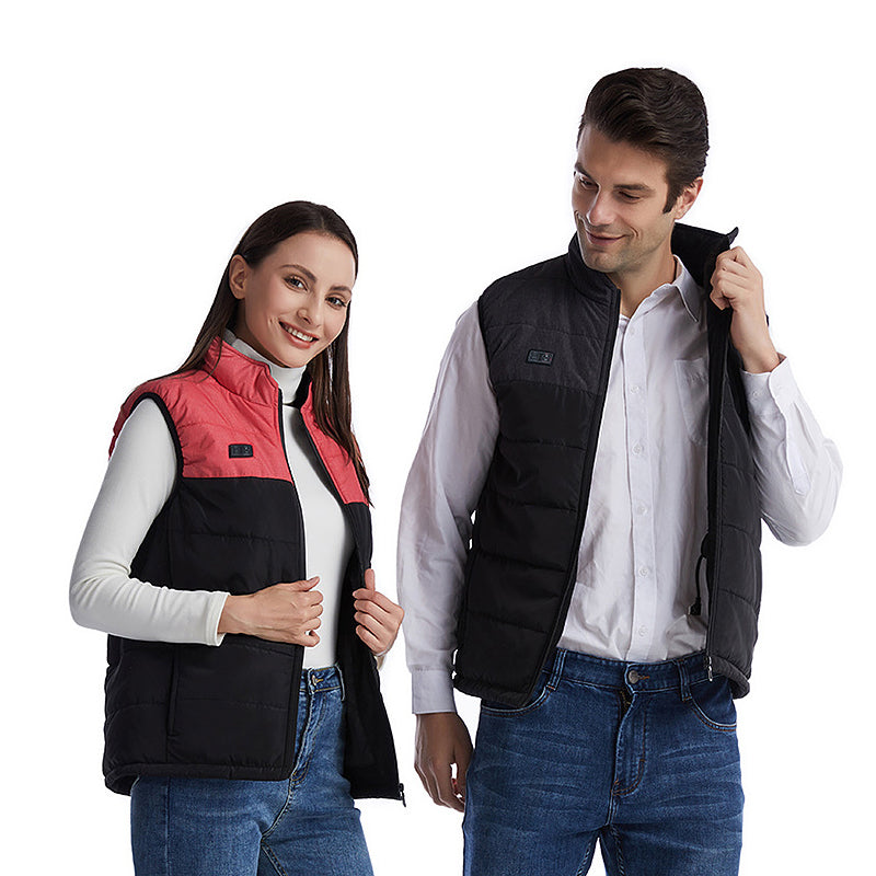 9 Heating Zone Body Warmer Patchwork Sleeveless Waistcoat Thermal Clothes For Women Camping Hiking Heated Vest With Battery Pack - AFFORDABLE MARKET