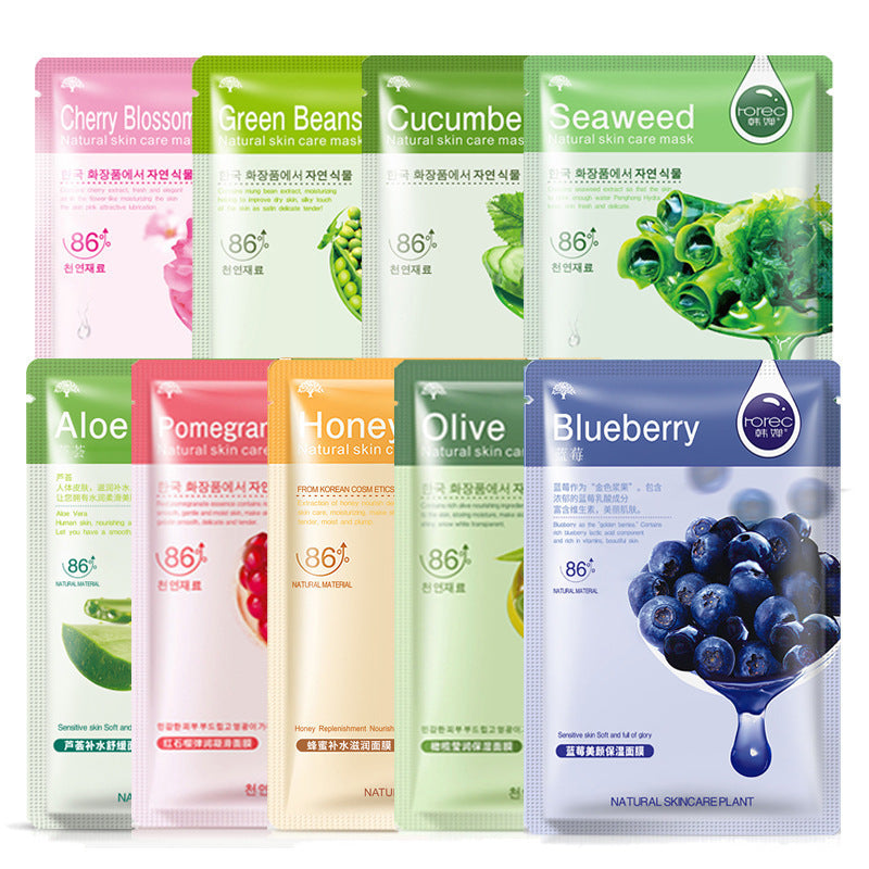 Blueberry Moisturizing Single Sheet Mask, Aloe Vera Plant Care, Moisturizing and Moisturizing Mask Set - AFFORDABLE MARKET