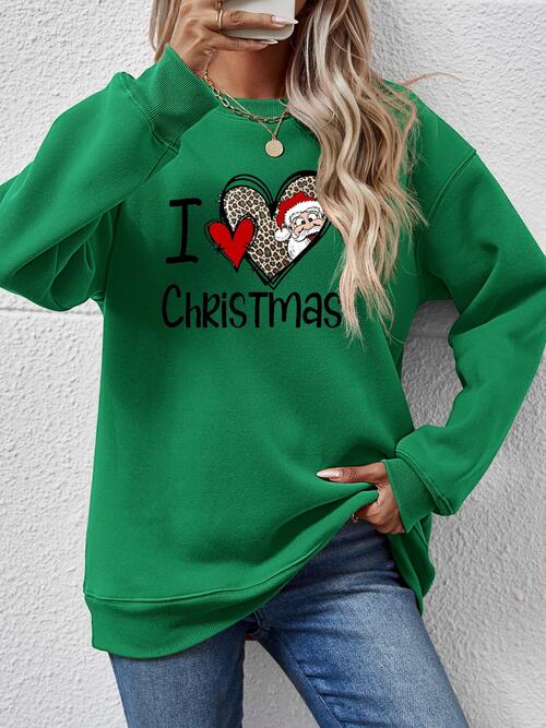 CHRISTMAS Graphic Round Neck Sweatshirt - AFFORDABLE MARKET