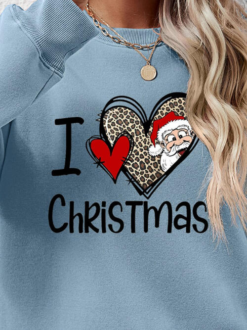 CHRISTMAS Graphic Round Neck Sweatshirt - AFFORDABLE MARKET