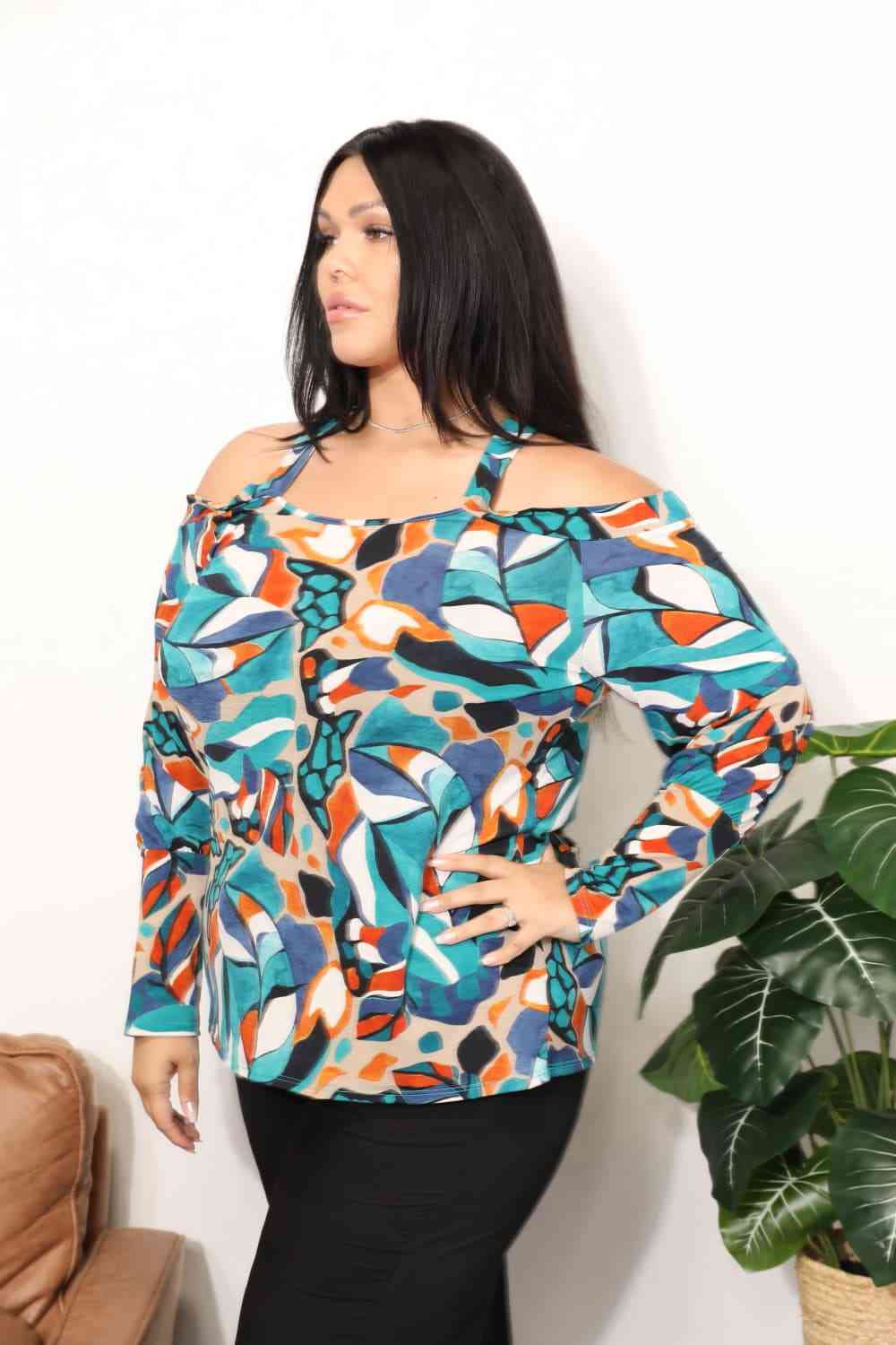 Sew In Love  Full Size High Neck Off Shoulder Criss Cross Top - AFFORDABLE MARKET