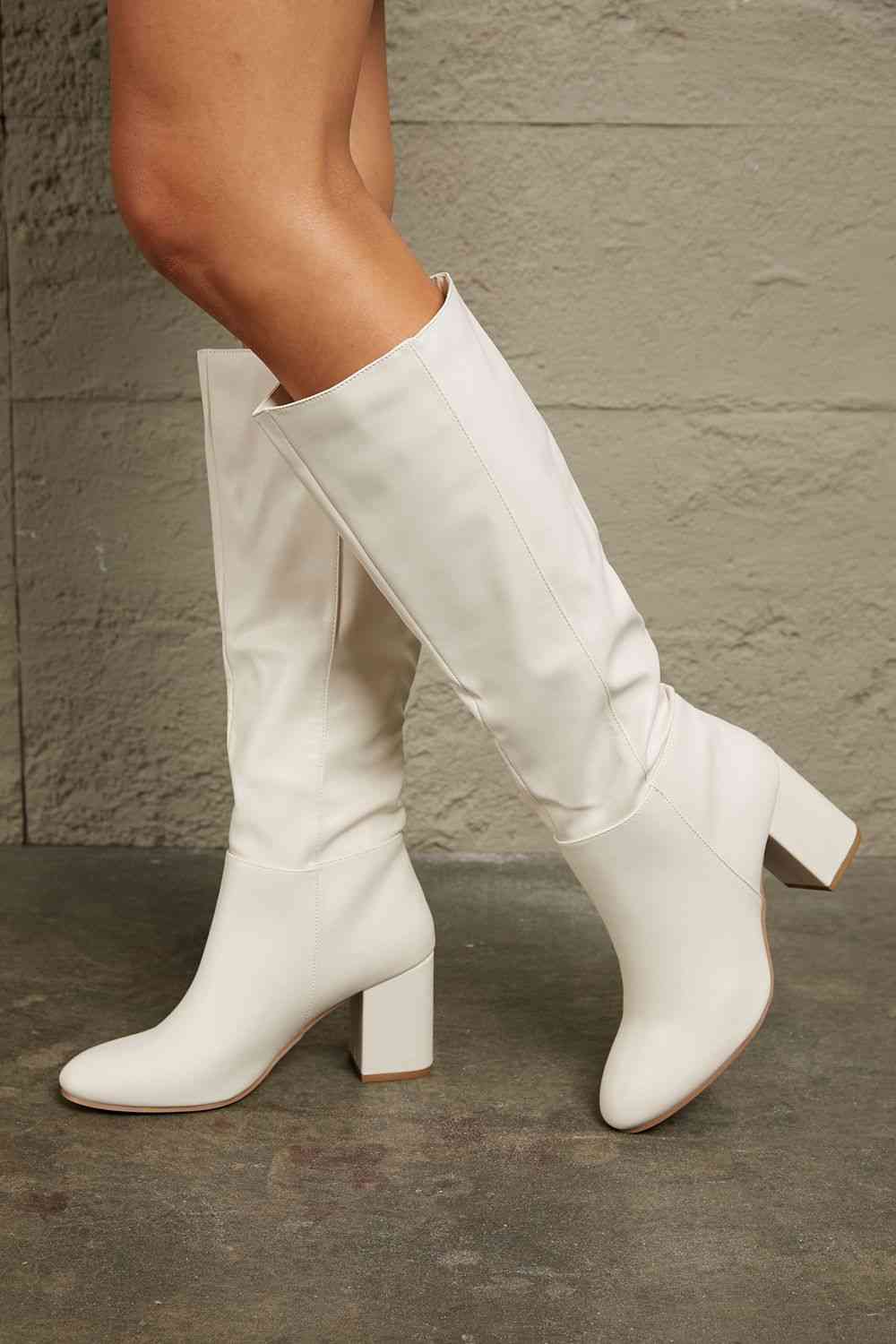 East Lion Corp Block Heel Knee High Boots - AFFORDABLE MARKET