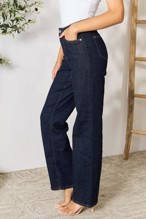 Judy Blue Full Size High Waist Wide Leg Jeans - AFFORDABLE MARKET