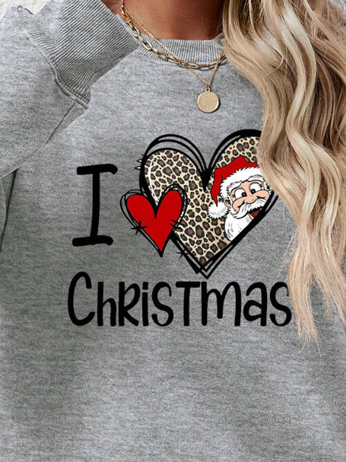 CHRISTMAS Graphic Round Neck Sweatshirt - AFFORDABLE MARKET