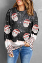 Sequin Patch Christmas Element Sweatshirt - AFFORDABLE MARKET