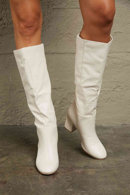 East Lion Corp Block Heel Knee High Boots - AFFORDABLE MARKET