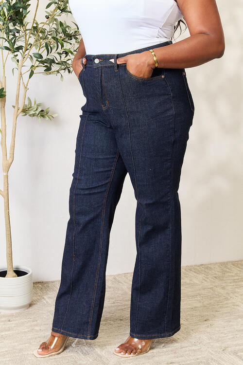 Judy Blue Full Size High Waist Wide Leg Jeans - AFFORDABLE MARKET